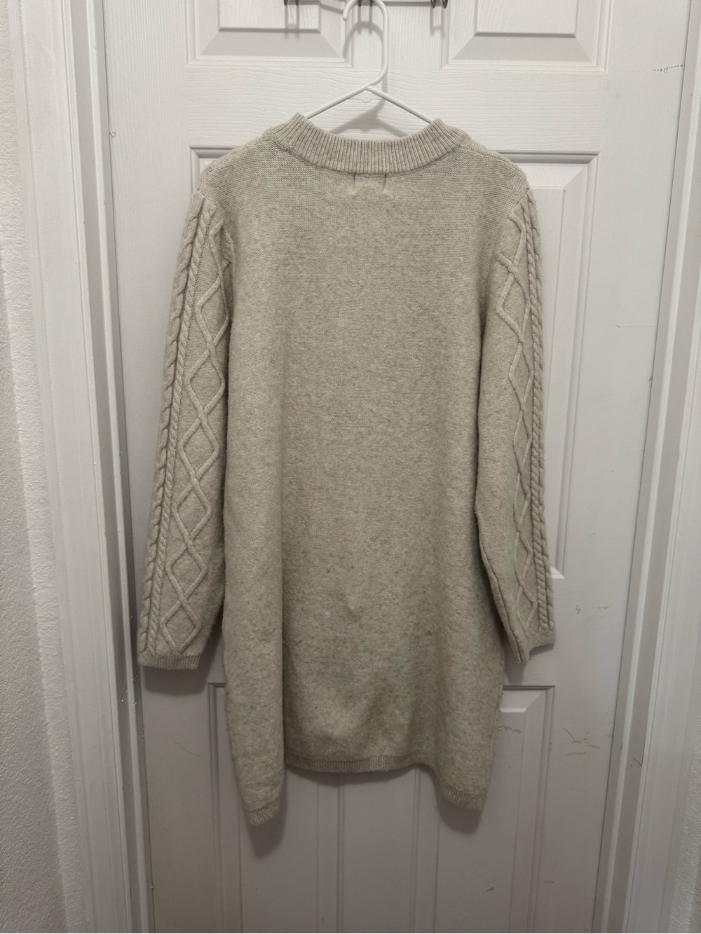 H&M Cream Cable Knit Long Sleeve Dress - Picture 8 of 11